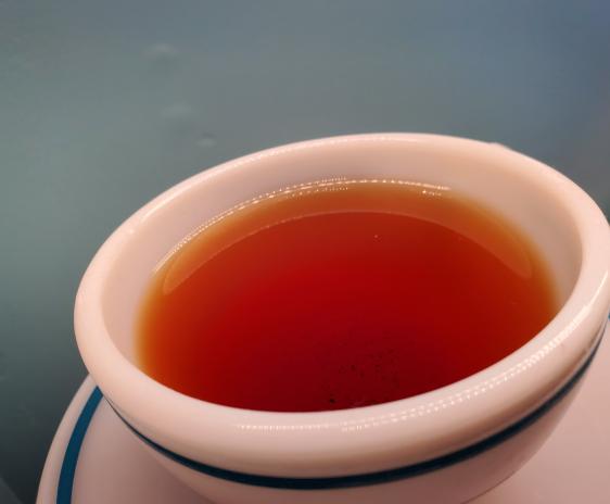 Under bright lights. Close-up of the brew under bright lights.