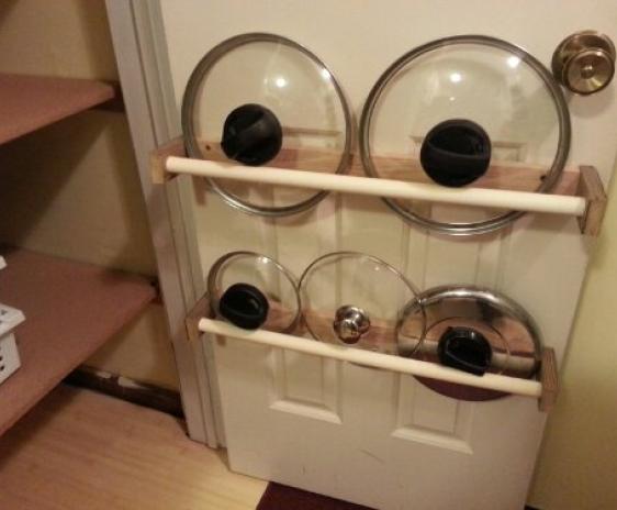 Finished pot lid rack.